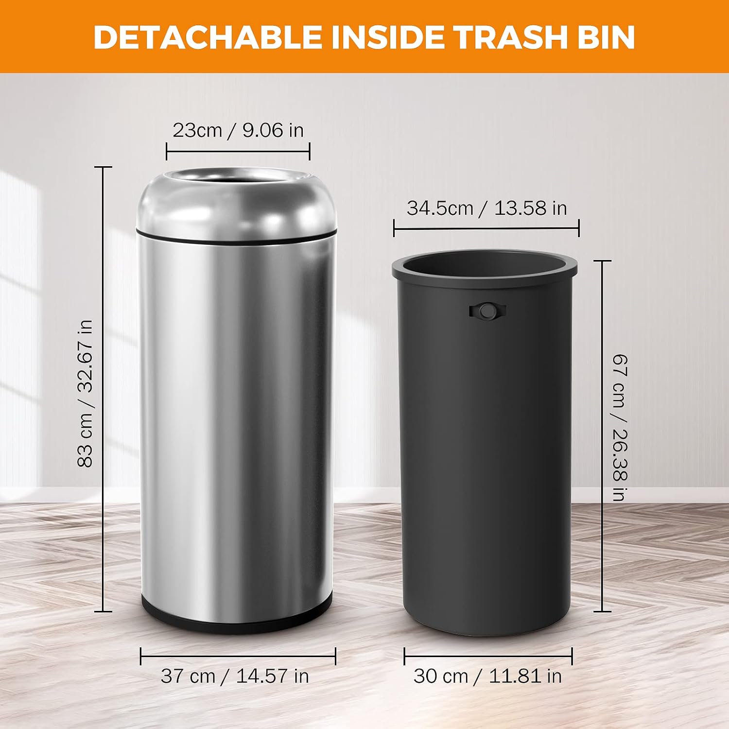 Cubo de basura metálico de ace - Commercial Kitchen Bin reseña y precio